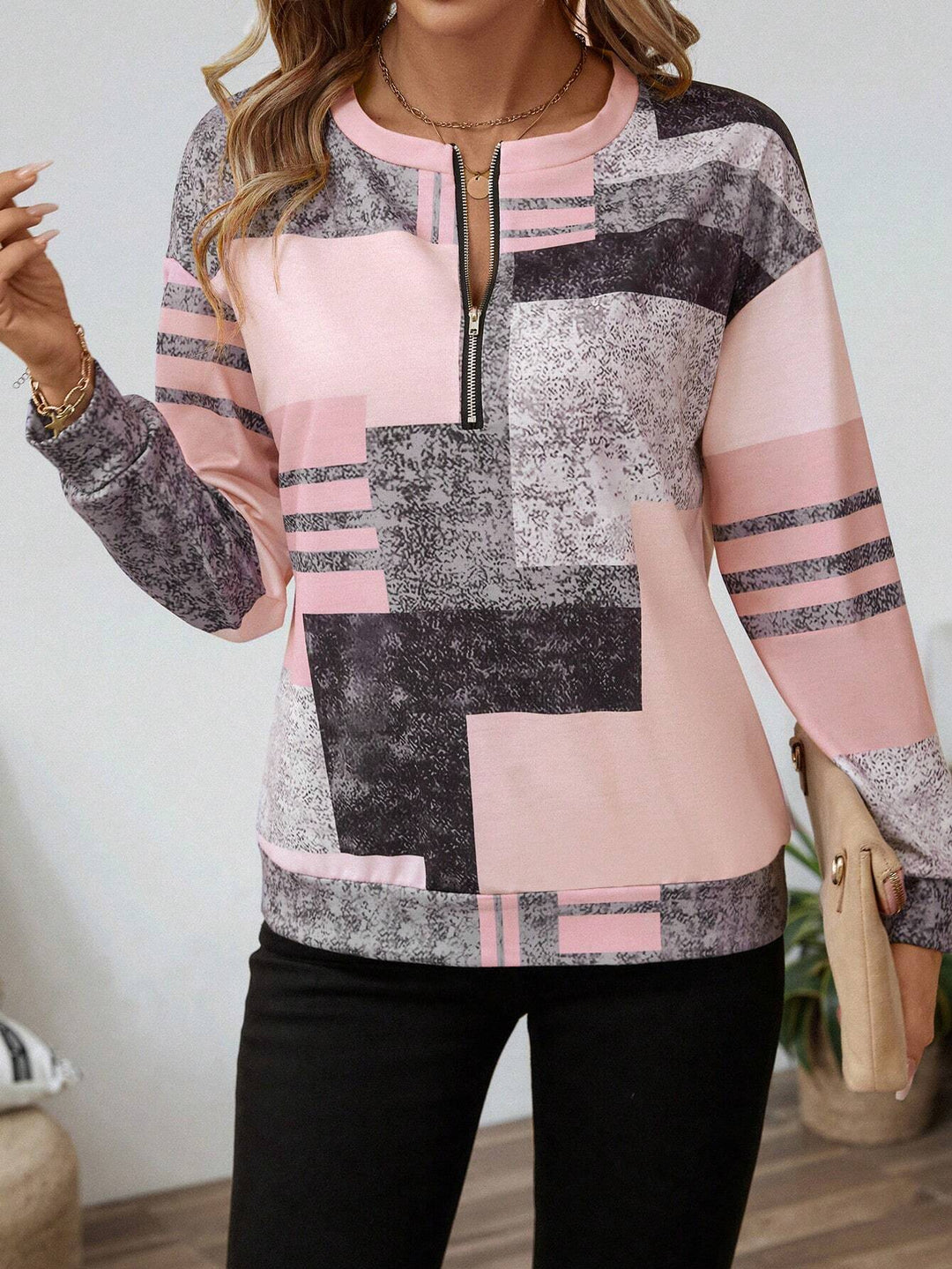 Marine | Pull rétro à blocs de couleur