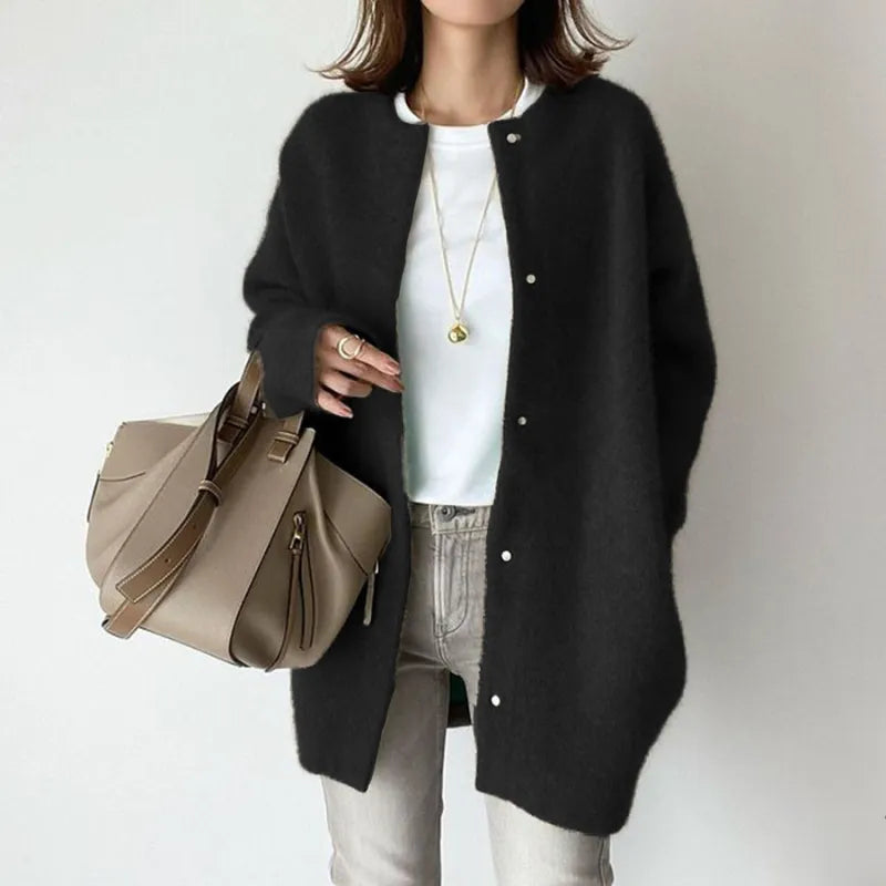Louise | Cardigan long en tissu doux