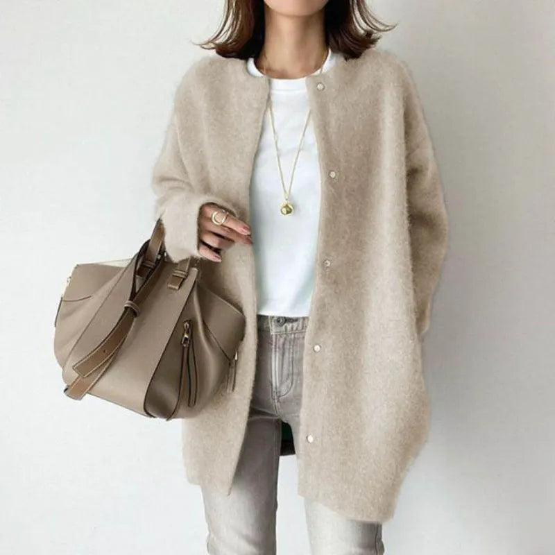 Louise | Cardigan long en tissu doux