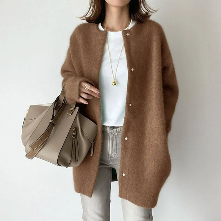 Louise | Cardigan long en tissu doux