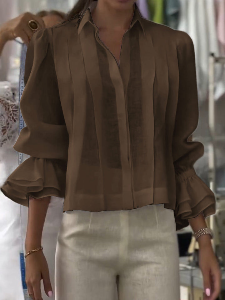 Madeleine | Blouse ample en coton à manches à volants