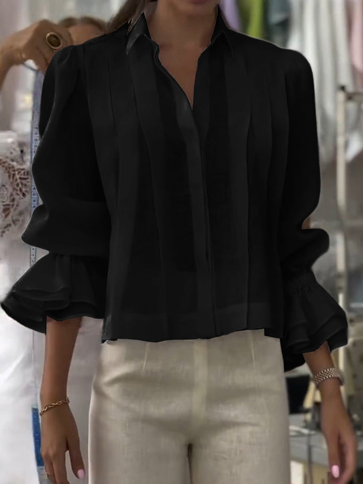 Madeleine | Blouse ample en coton à manches à volants