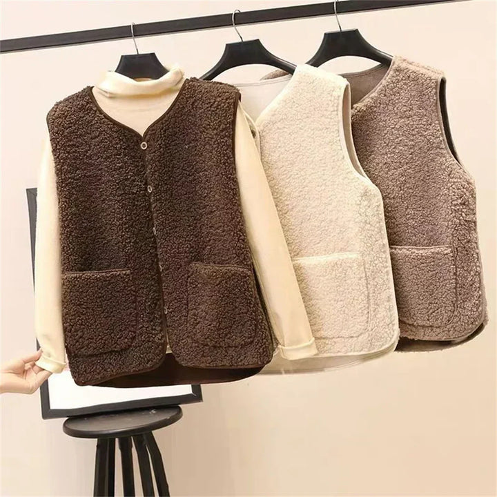 Ambre | Gilet réversible en polaire Teddy