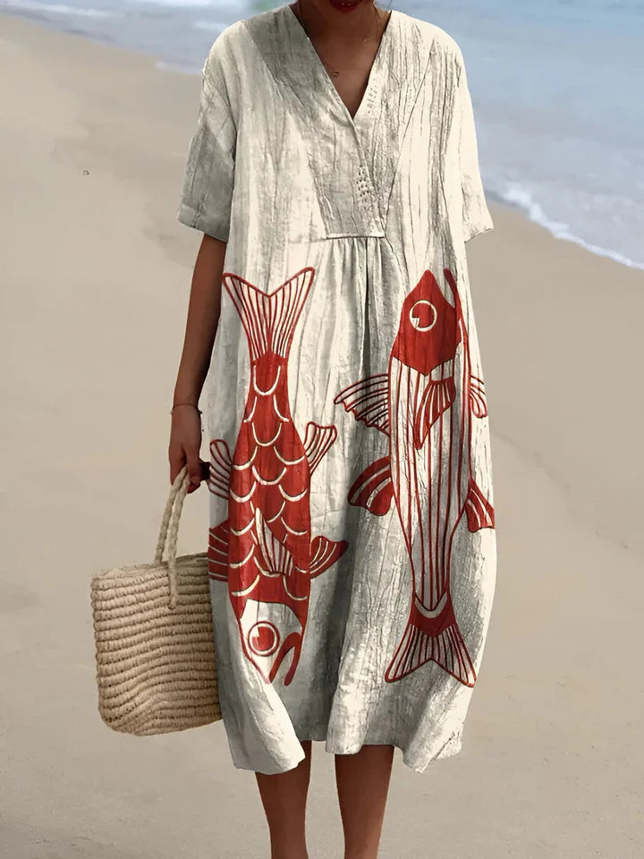 Laurine | Robe oversize à imprimé artistique