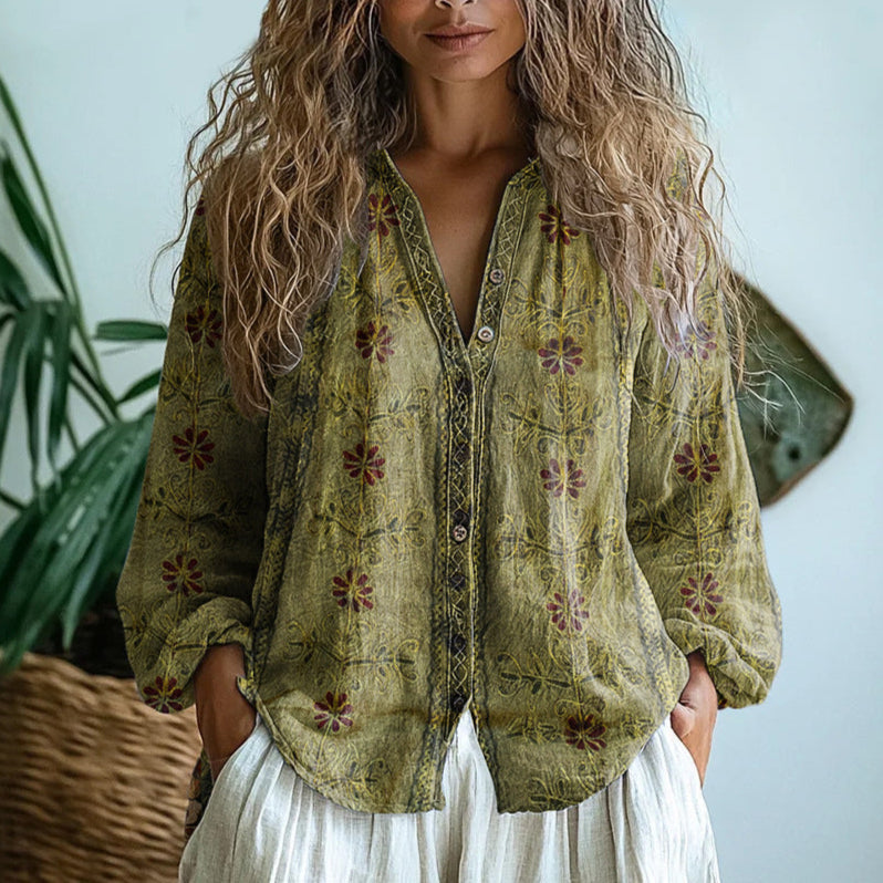 Fleur | Blouse Fluide à Motifs Botaniques
