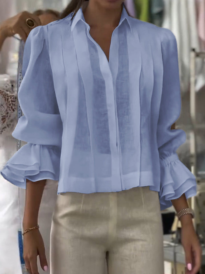 Madeleine | Blouse ample en coton à manches à volants