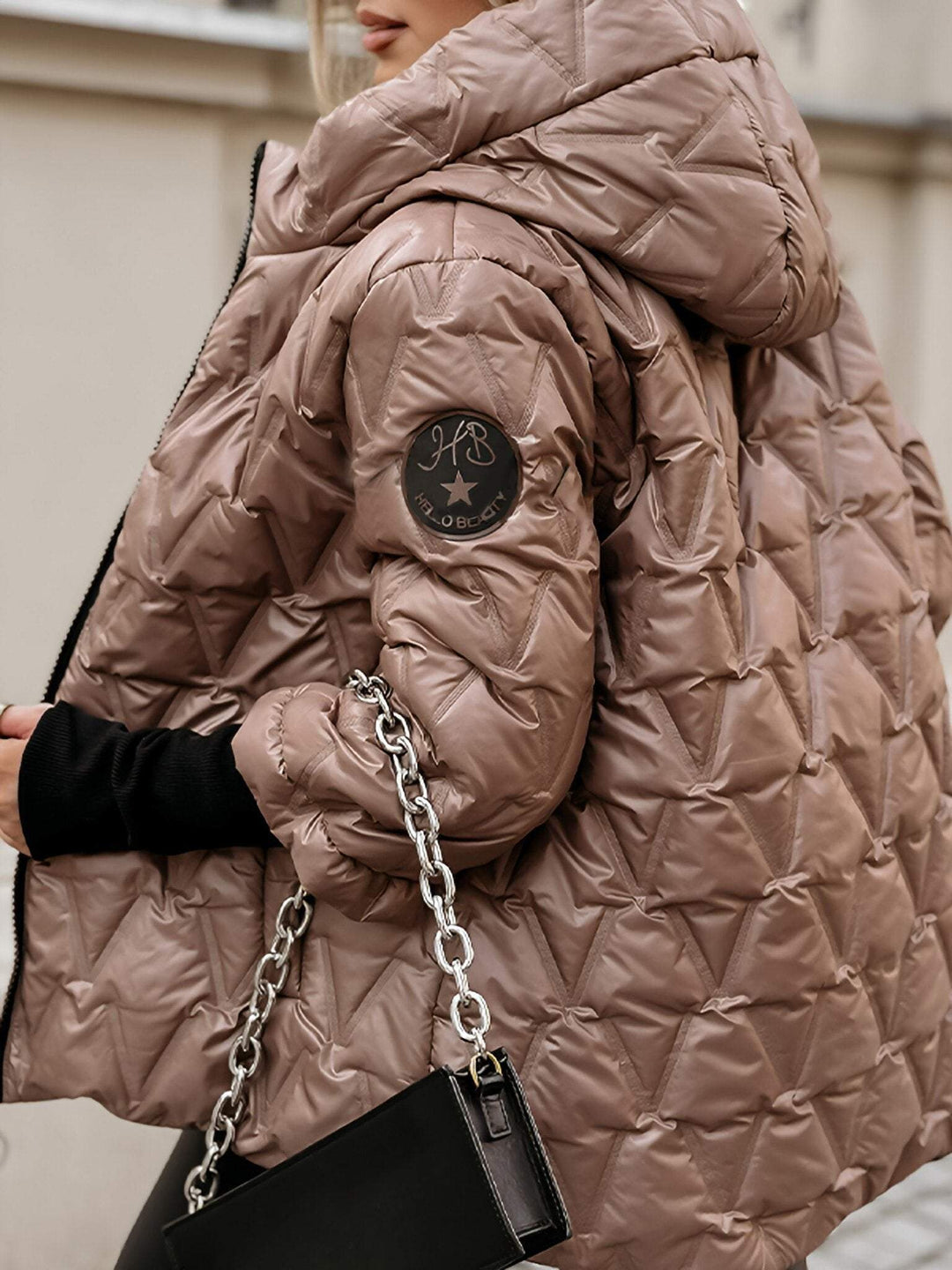 Éliana | Veste matelassée à motif losanges avec capuche