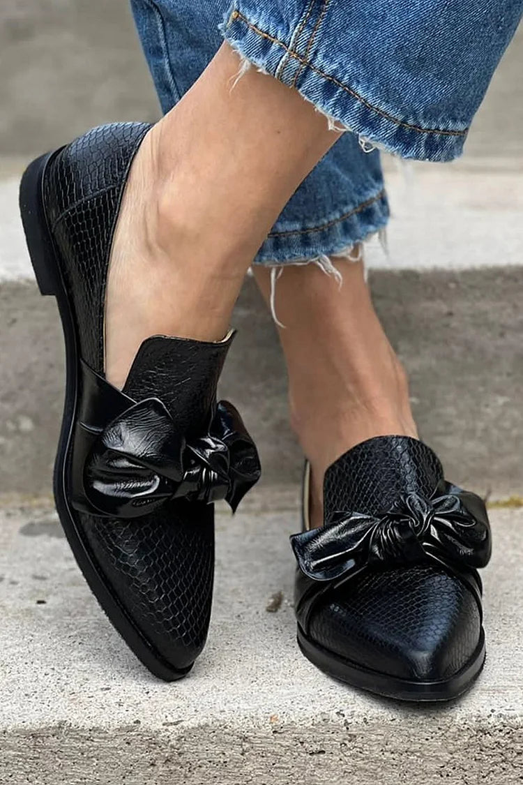 Verane | Mocassins à empeigne pointue avec nœud décoratif