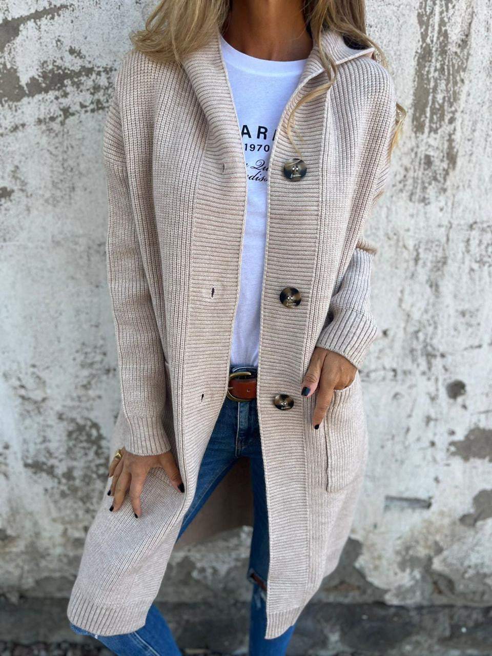 Sandrine | Cardigan long en maille douce
