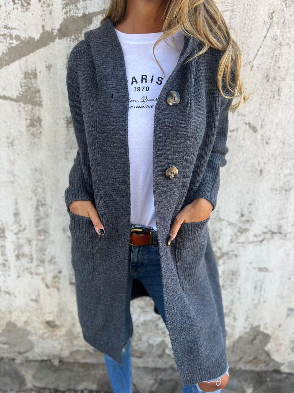 Sandrine | Cardigan long en maille douce