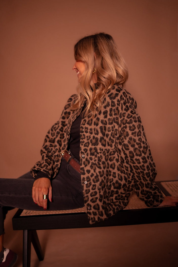 Léontine | Veste courte à imprimé léopard