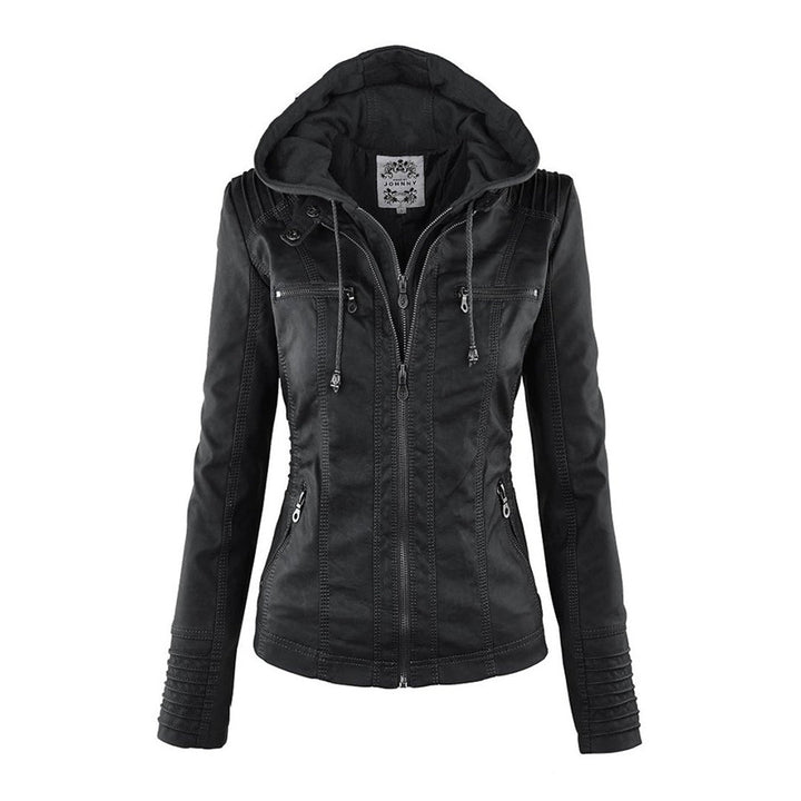 Kara | Veste motard à capuche et silhouette féminine