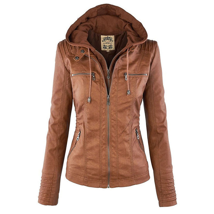 Kara | Veste motard à capuche et silhouette féminine